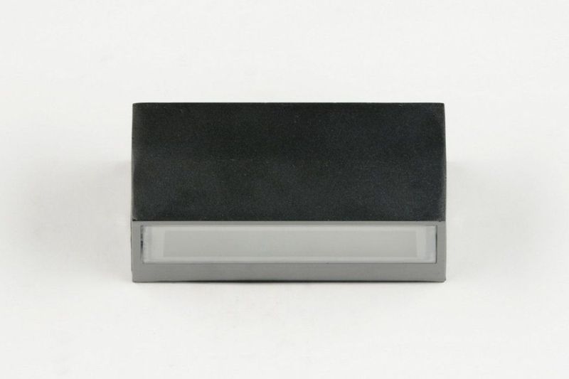 Zwarte Wandlamp - Aluminium - Met Schemersensor - Rechthoekig