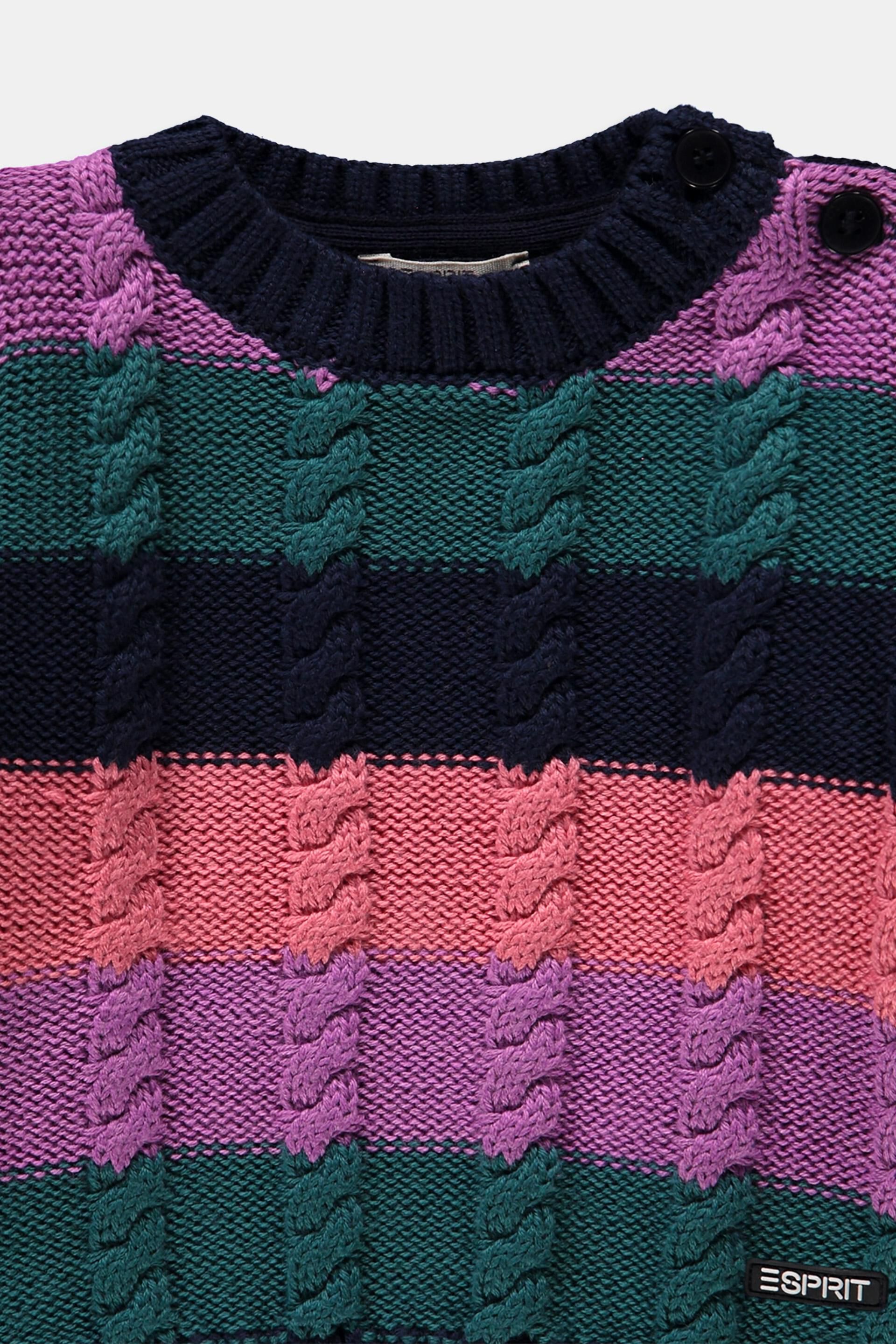 Pull-over en maille torsadée à rayures
