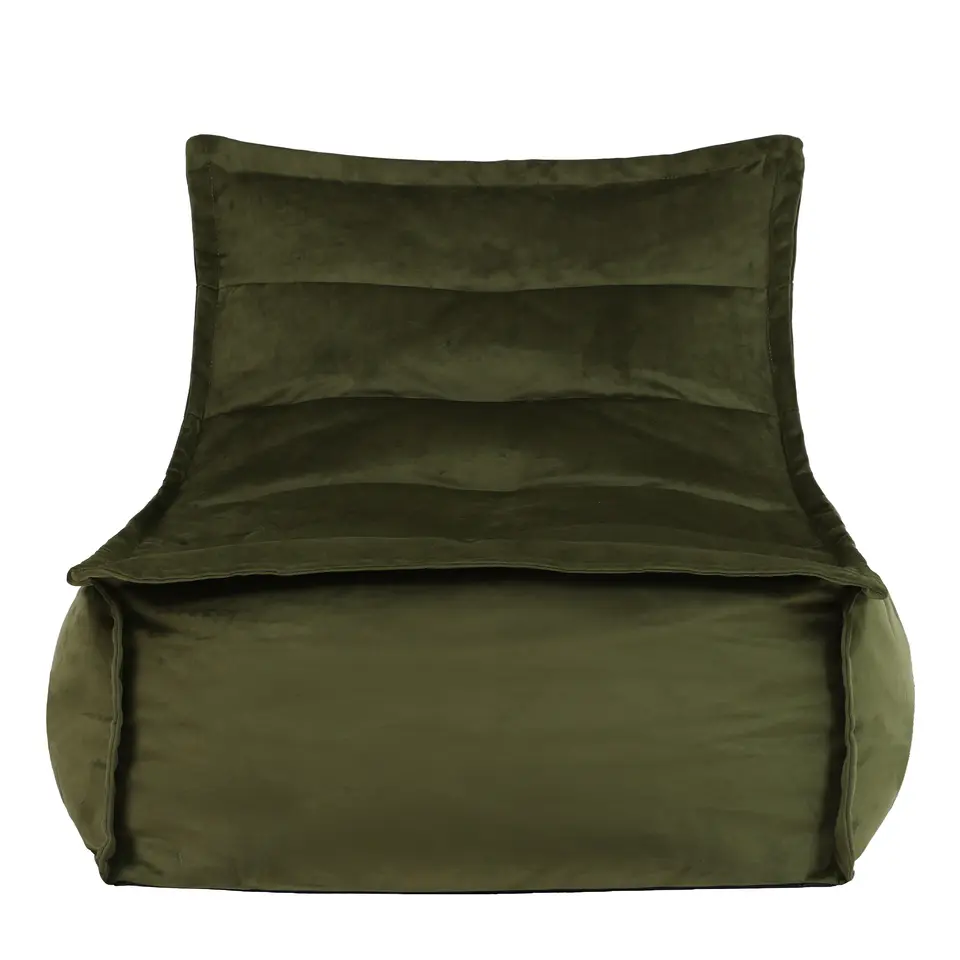 icon Zitzak Lounger Dolce - Fluwelen Zitzak - Olijfgroen