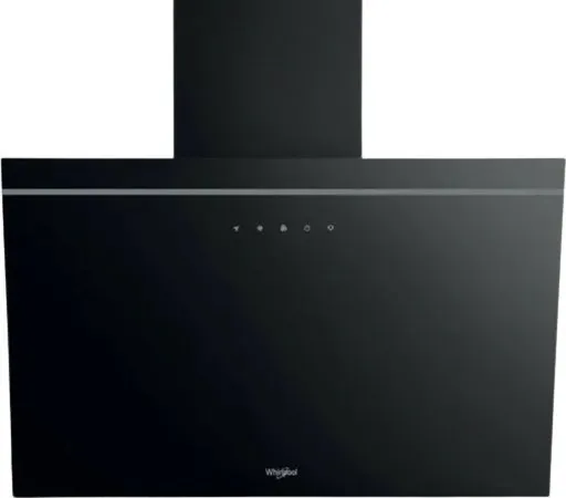 Whirlpool AKR 62F LT K - Hætte - skorsten vinklet - bredde: 59.8 cm - dybde: 32.6 cm - udtrækning og recirkulation (-) - sort