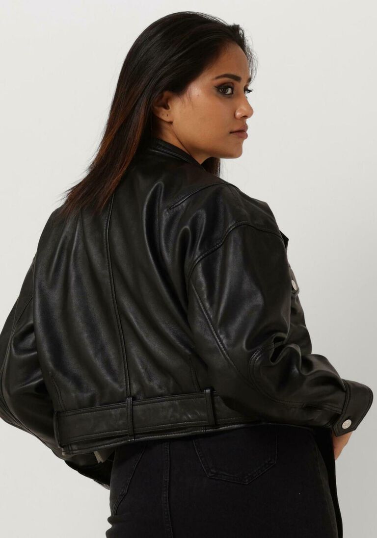 GOOSECRAFT zwarte goosecraft leren jas gc daiguiri jacket