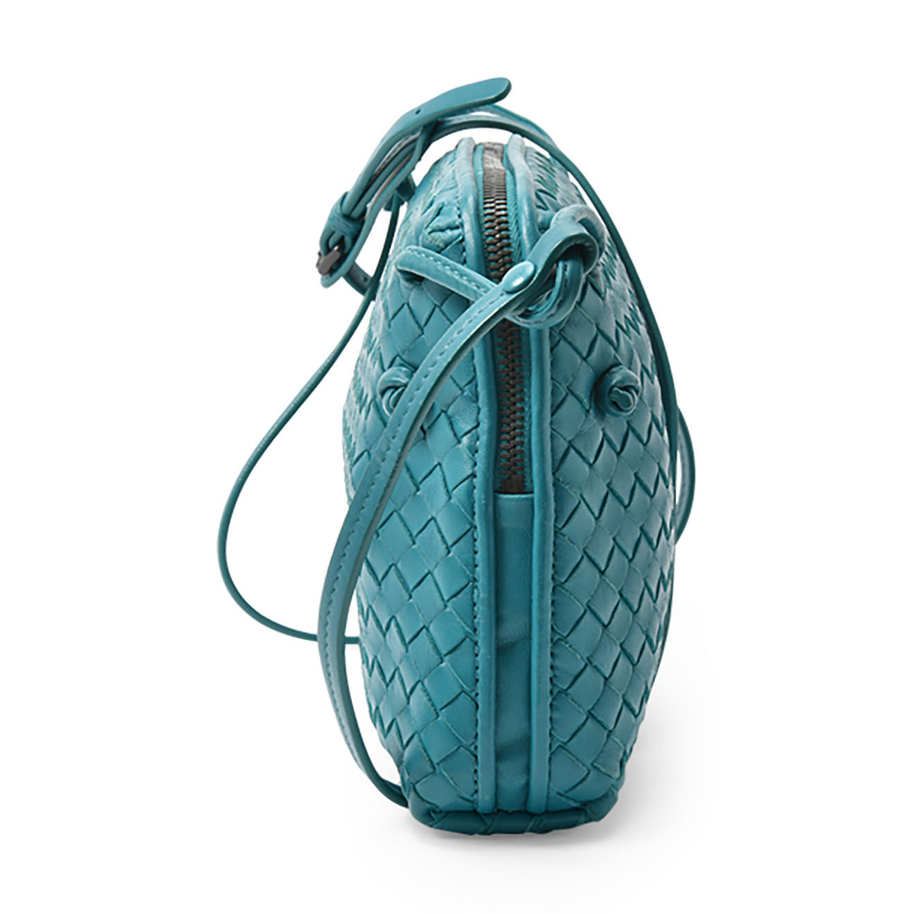 Bottega Veneta Sac bandoulière en Cuir Nodini bleu - Très bon état - 26x20x4.5 cm