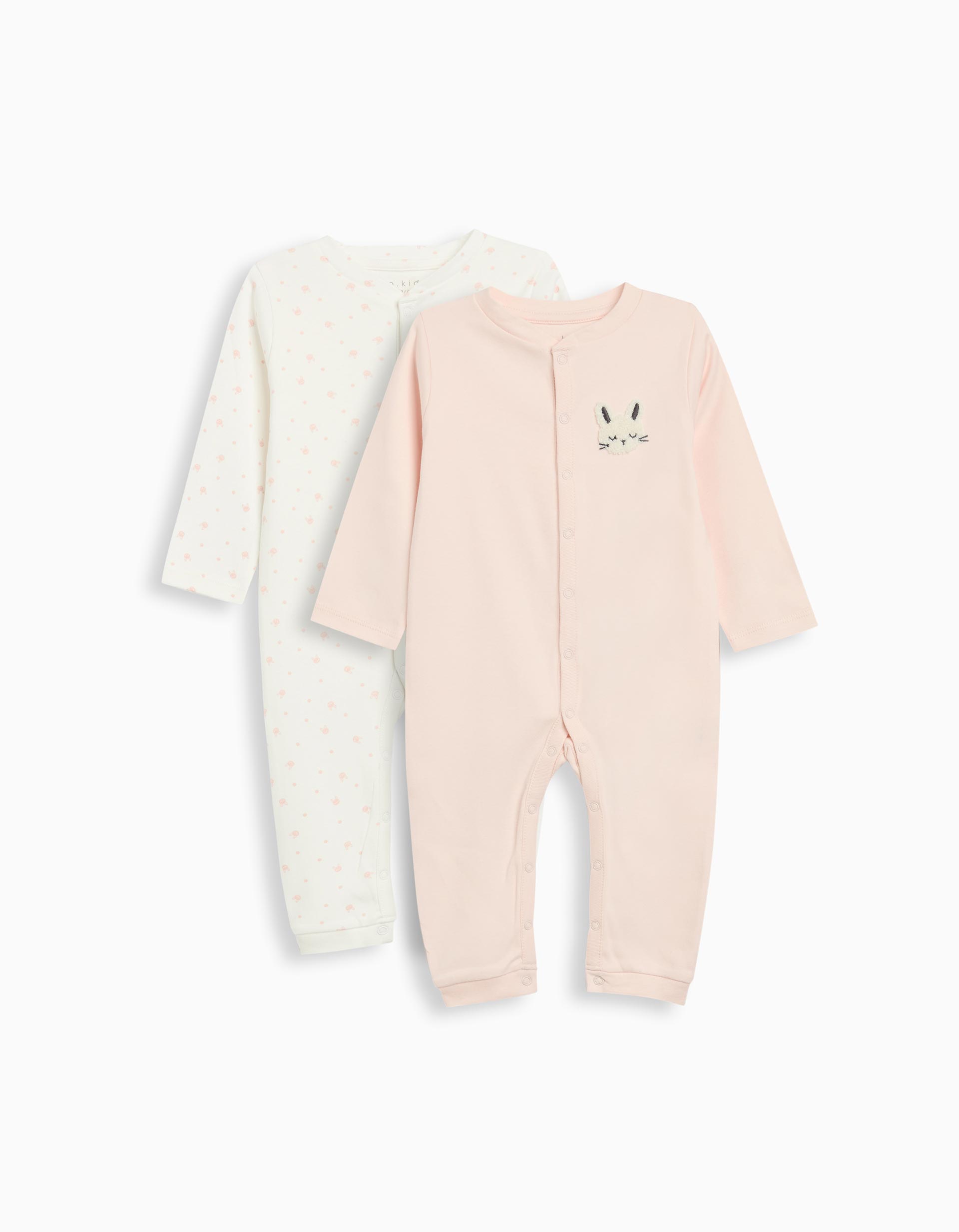 Pack 2 Babygrows, Menina, Rosa Claro