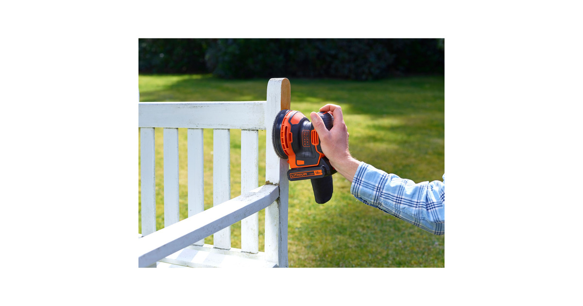 BLACK+DECKER18V Schroefklopboormachine + 18V Excentrische schuurmachine Bundel  (Zwart/oranje)