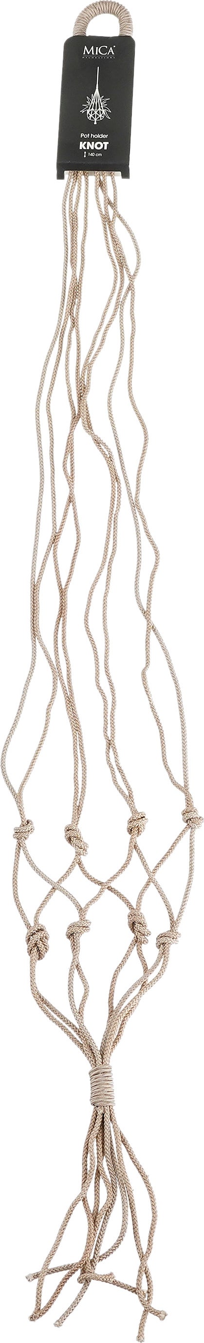 Mica Decorations plantenhanger macramé Knoop bruin H 140 cm