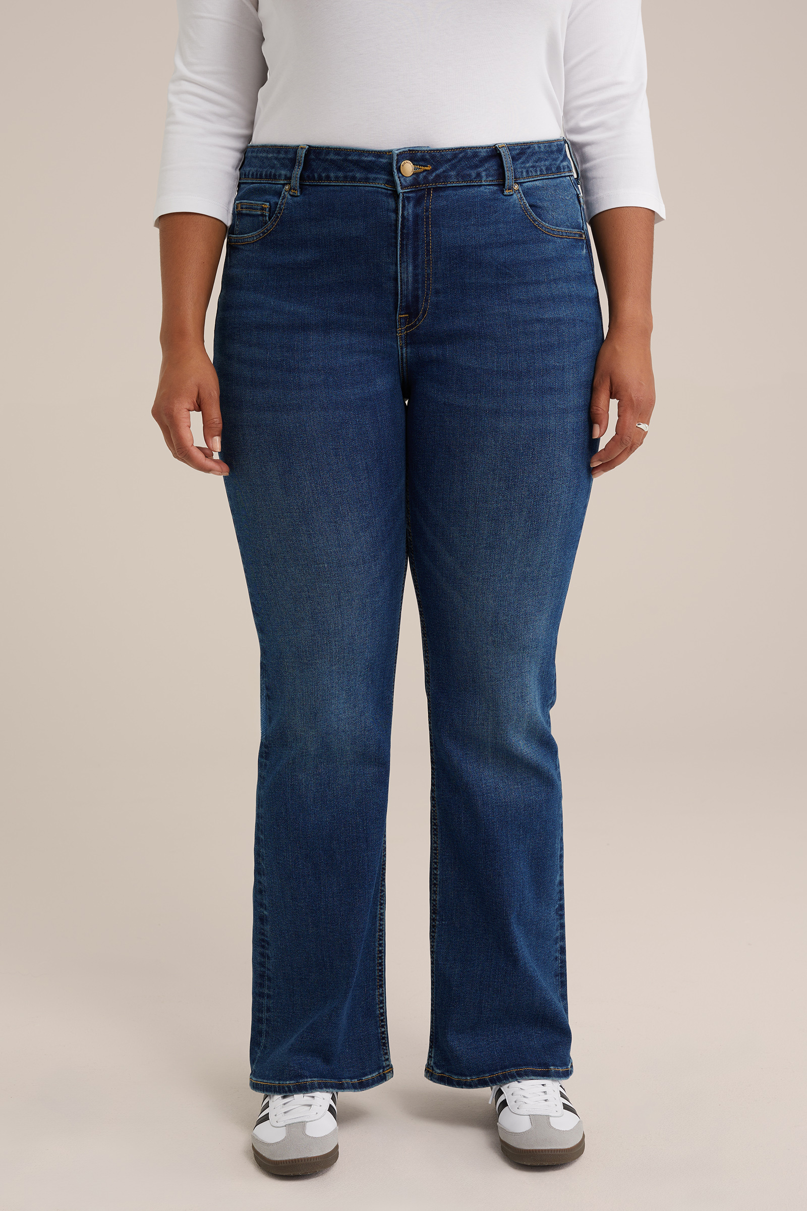 mid rise bootcut jeans met superstretch - Curve Blue Ridge Donkerblauw