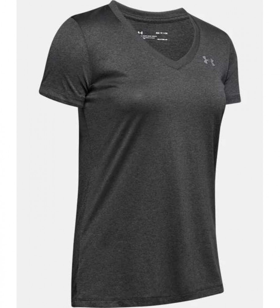Camiseta Under Armour UA Techr com decote em V, cinza