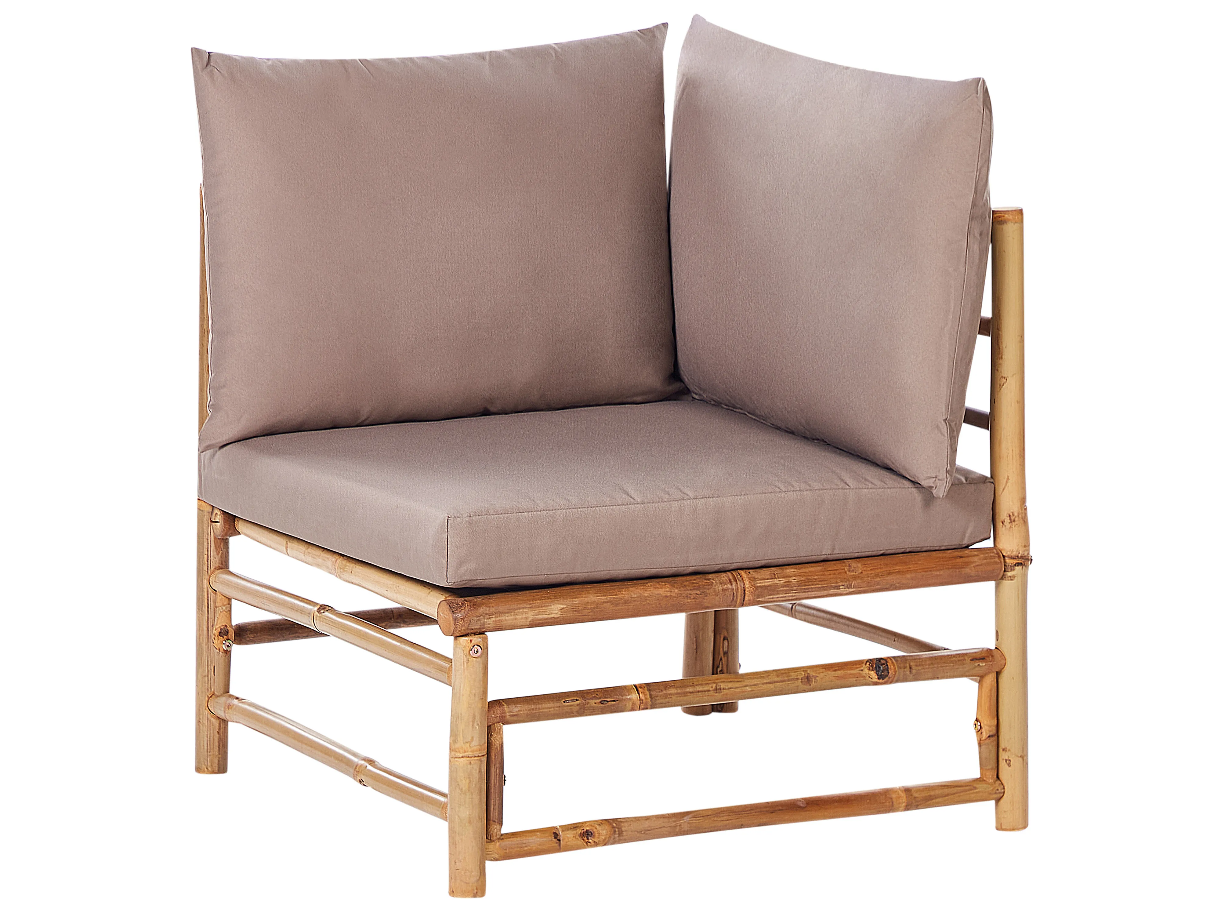 Tuin hoekloungeset met tafel 5-zits CERRETO linkszijdig Bamboehout Taupe