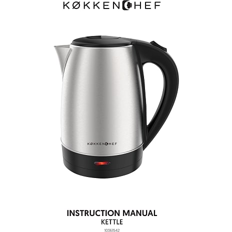 Køkkenchef elkedel 1,7 liter - sølv/sort