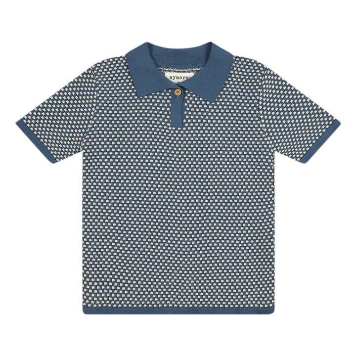 Aymara Polo Boston Damier Coton Bio | Bleu