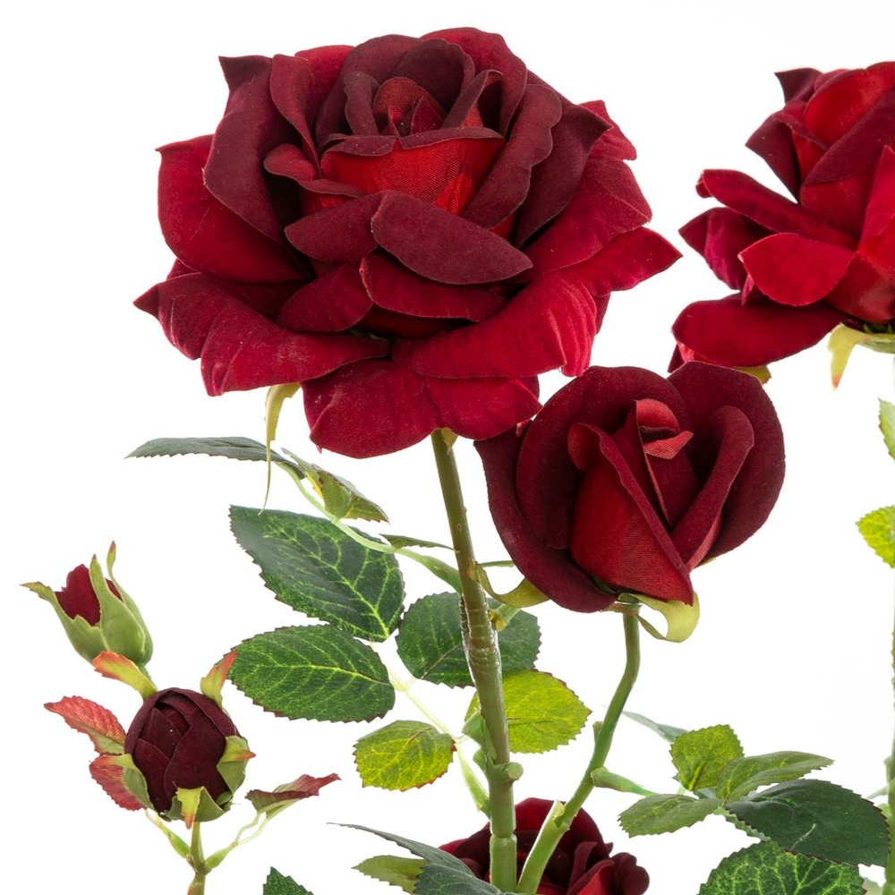 Plante artificielle rosier velours dans un pot h 74 cm