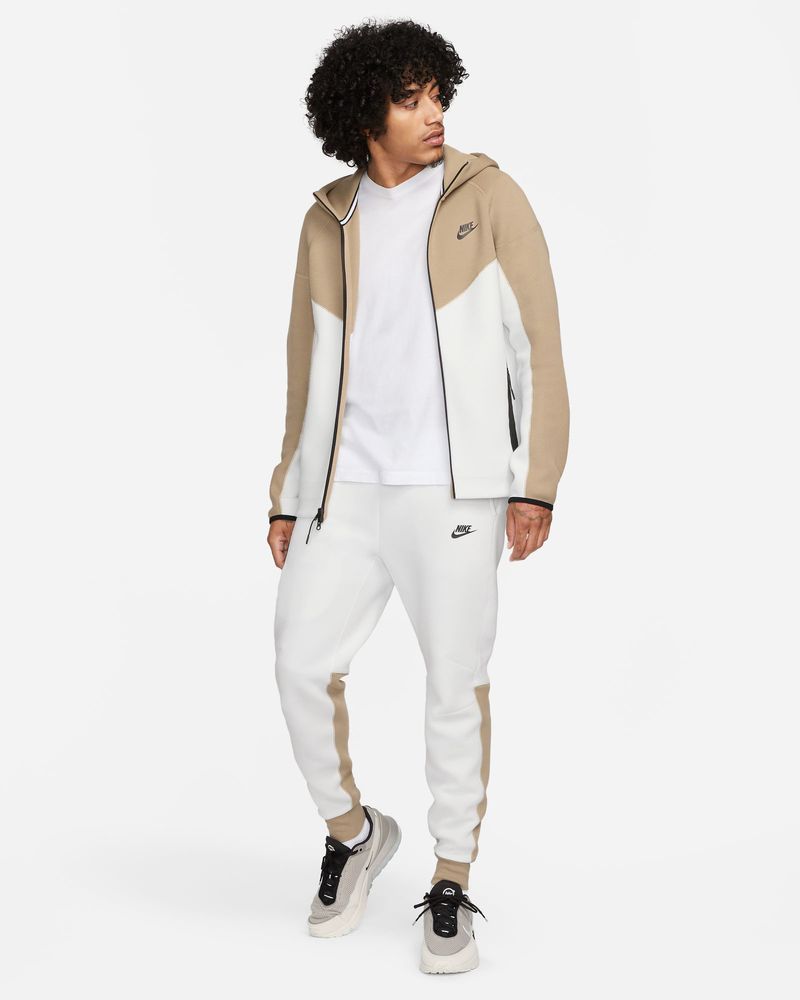 Sweat zippé à capuche Nike Sportswear Tech Fleece Beige & Blanc pour homme