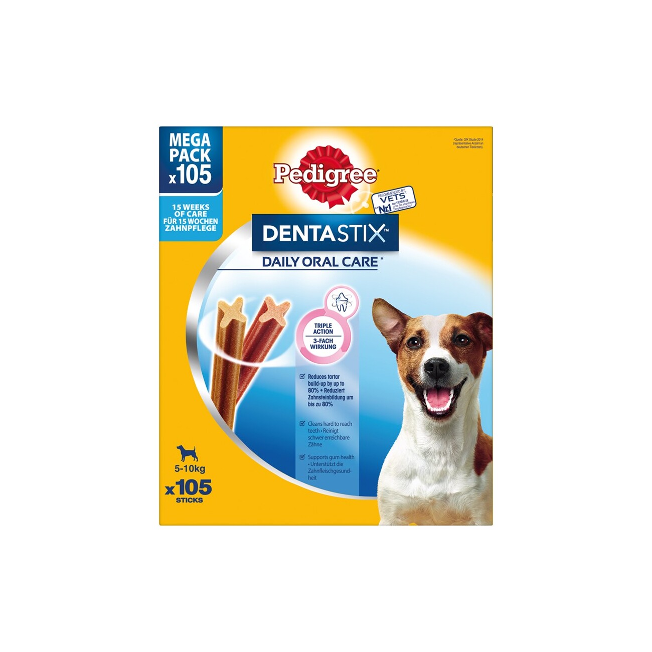 Pedigree Dentastix Daily Oral Care Megapack 105 Stück für kleine Hunde
