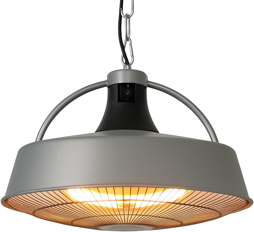 Aktobis Decken-Heizstrahler, Balkonheizer, Zeltheizer WDH-210S (Silbergrau + bis 2.100 Watt + Geringe Blendwirkung)