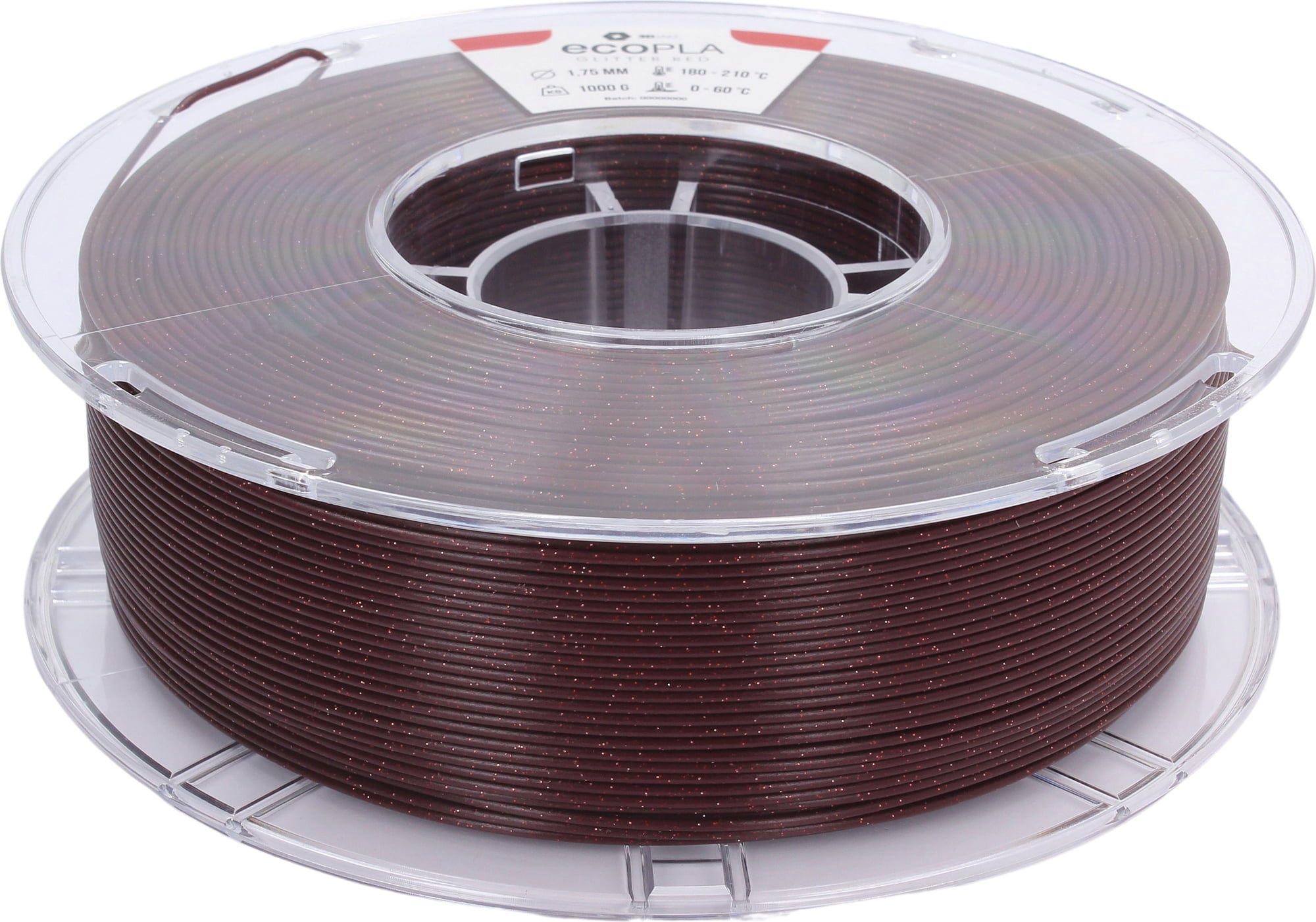 3DJAKE  ecoPLA Sparkling Rot, 1,75 mm / 1000 g    Allround-PLA Filament mit Glitzer
