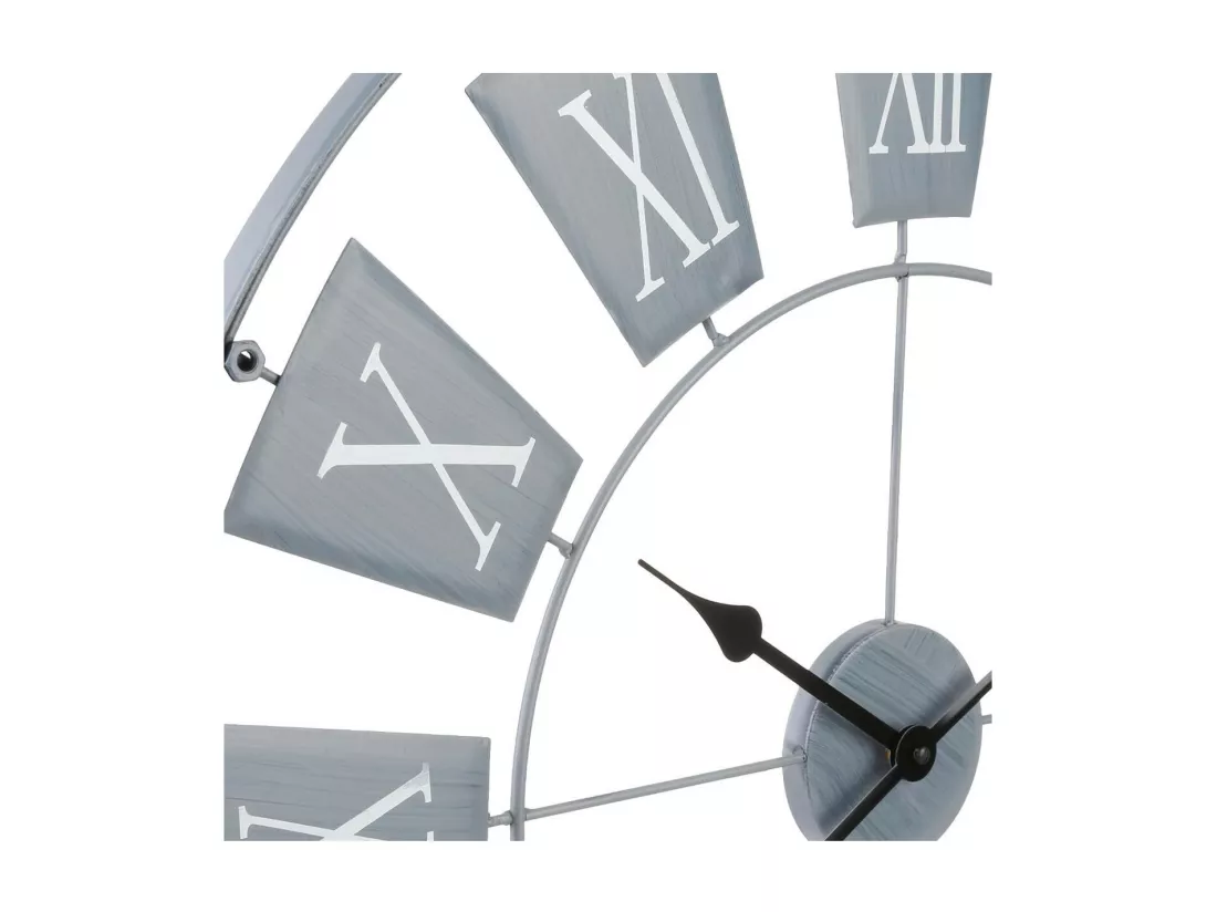 Grande Pendule murale en métal Gris Clair D 76 cm