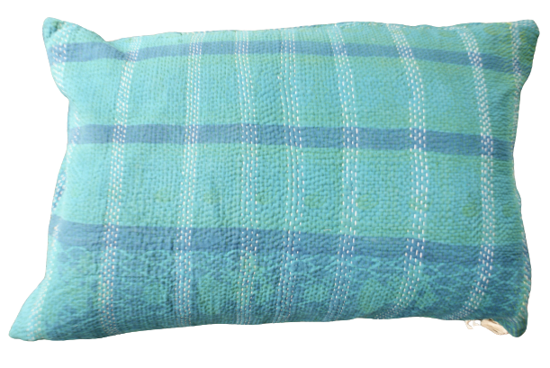 Kussen Kantha vintage 50x70 cm Aqua