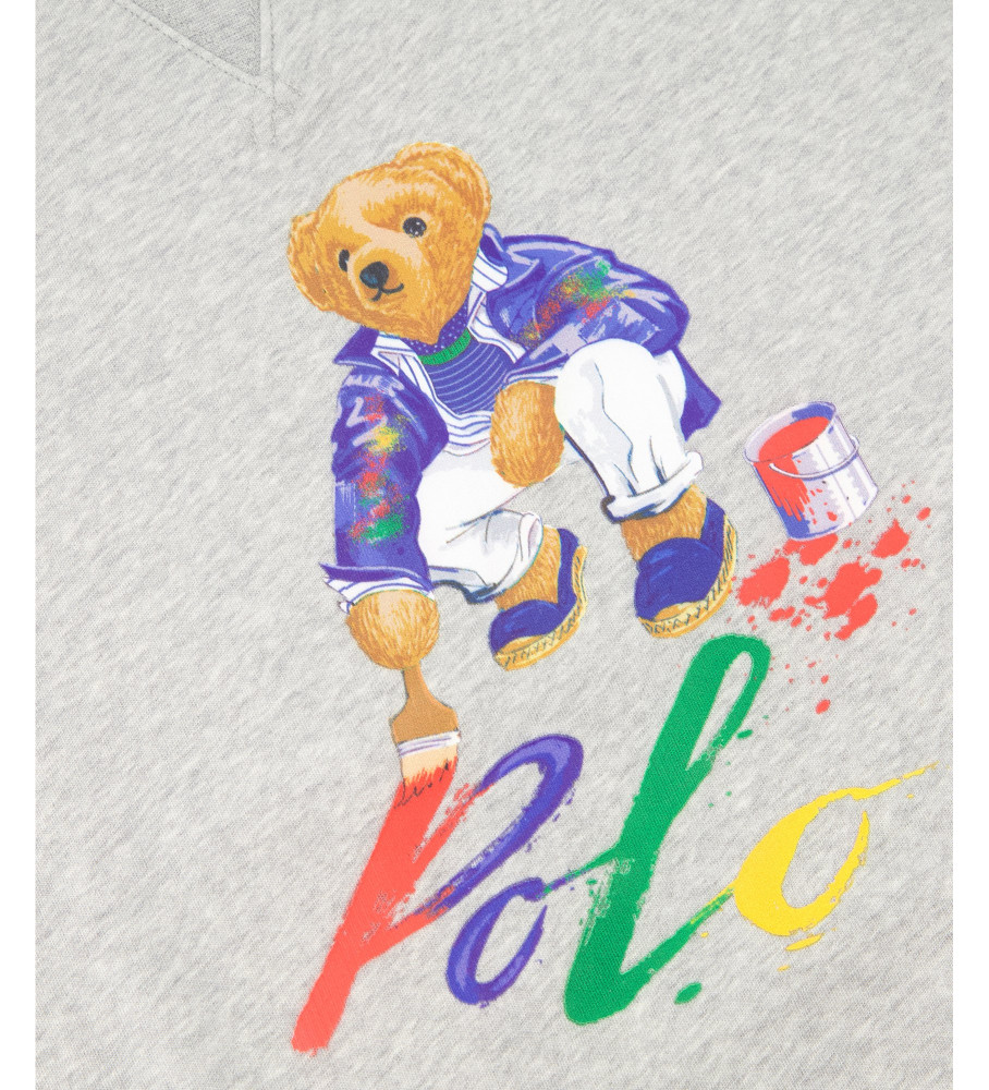 Camisa cinza com o logotipo do urso Ralph Lauren