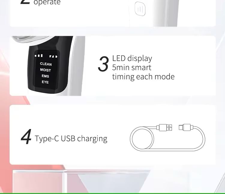 Beautyronics - USB oplaadbare EMS gezichtsmassager