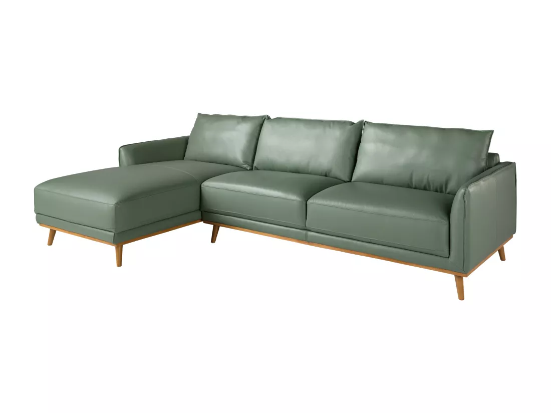 Canapé d'angle gauche en cuir vert 6200 ANGEL CERDA
