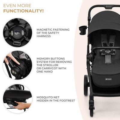Kinderkraft YOXI 2-in-1 Duovogn, Moonlight Grey
