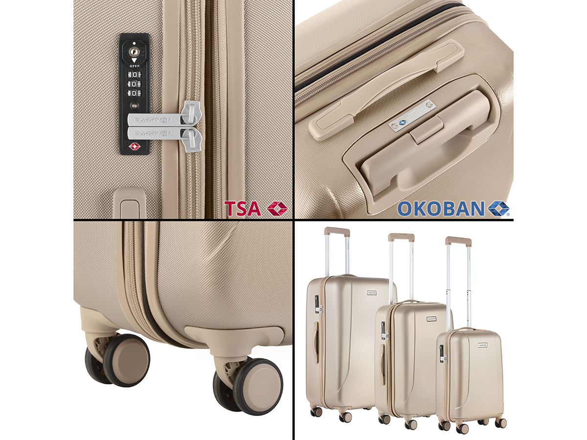 CarryOn Skyhopper 3-delige TSA kofferset - Champagne