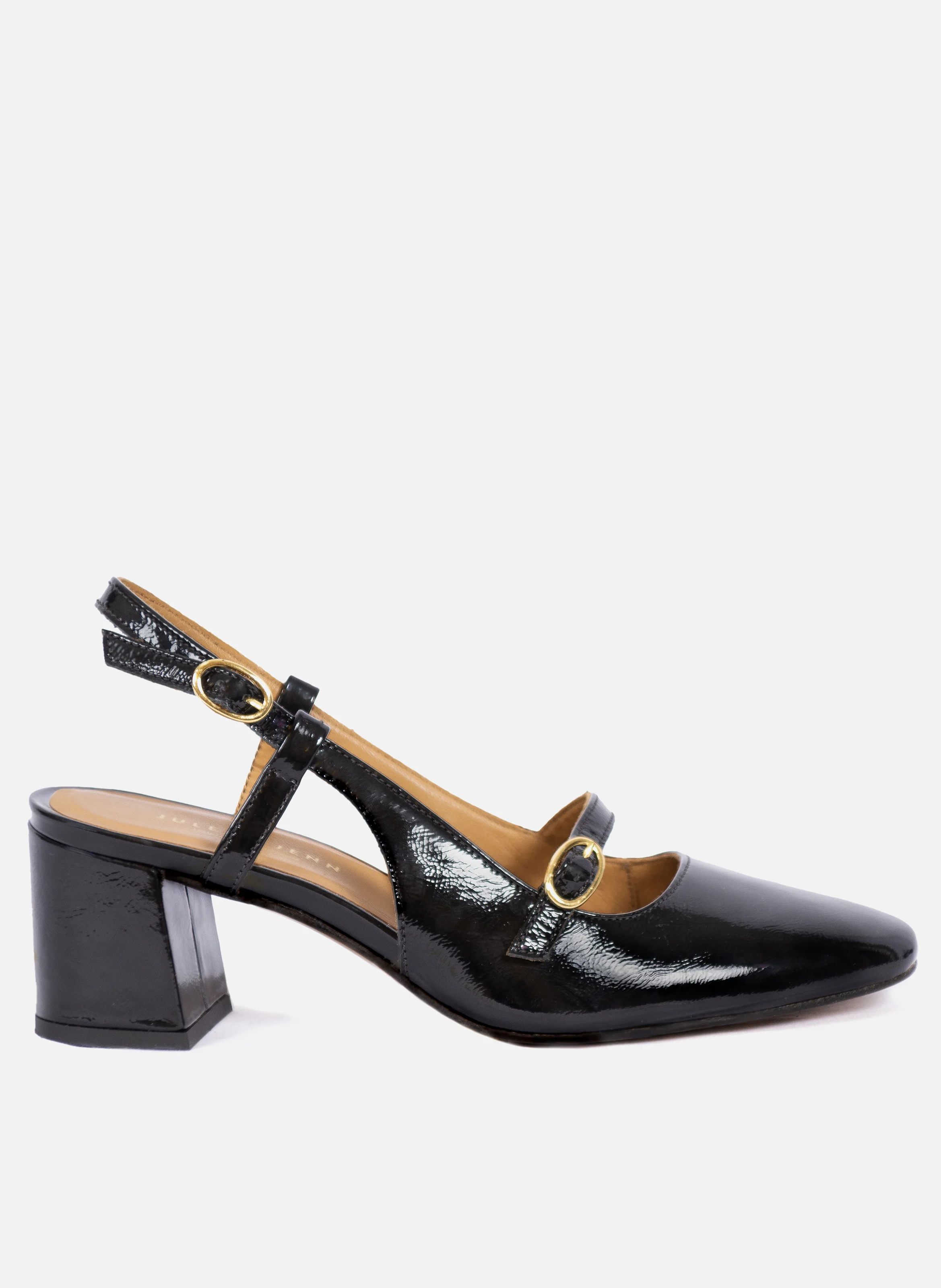 Escarpins slingback cuir vernis | Noir