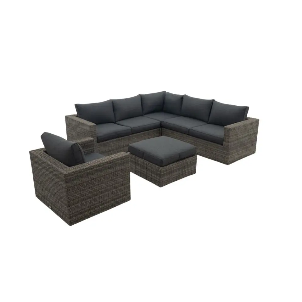 Atlanta wicker loungeset 5-delig – Organic grey - Garden impressions