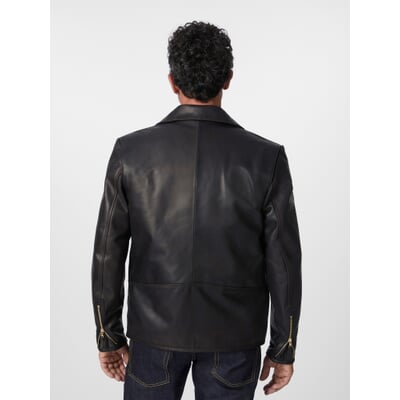 Herren-Roadsterjacke Pferdeleder, Schwarzbraun
