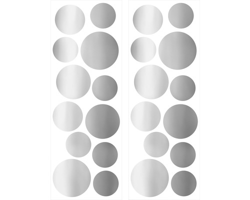 Muurstickers met zilveren stippen, 25x70 cm