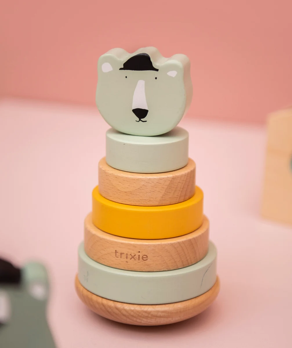 TRIXIETOUR EN BOIS OURS À EMPILER BÉBÉ