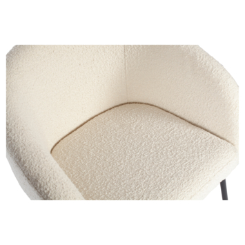 WOOOD eetkamerstoel Noelle off-white bouclé stof