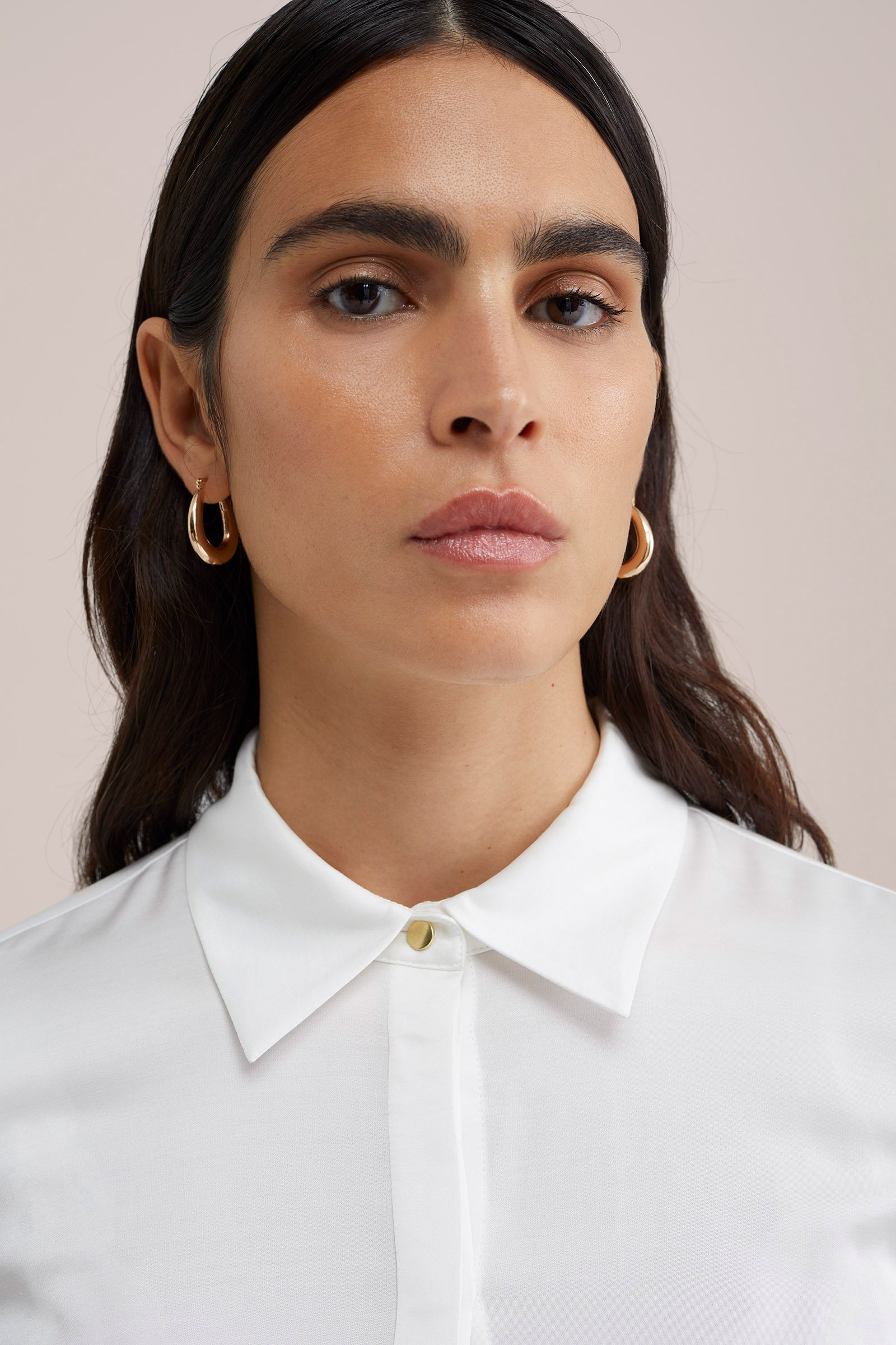 blouse met zijdelook WE Studio Wit