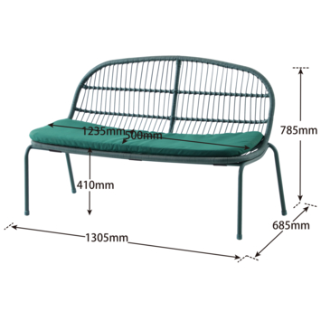 KARWEI tuinbank Indy 130,5 cm legergroen staal stapelbaar