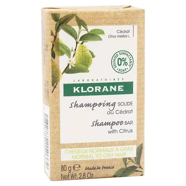 Shampoo sólido Klorane com limão 80g