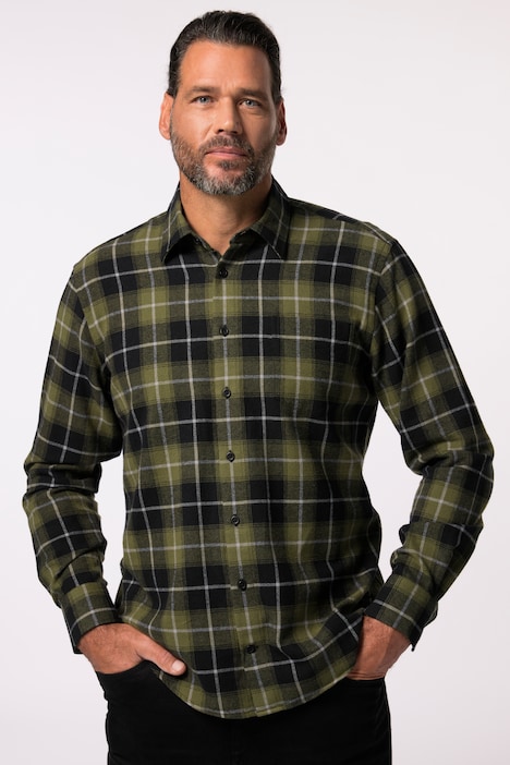 JP 1880 Karo-Flanellhemd, Kentkragen, Modern Fit, bis 8 XL