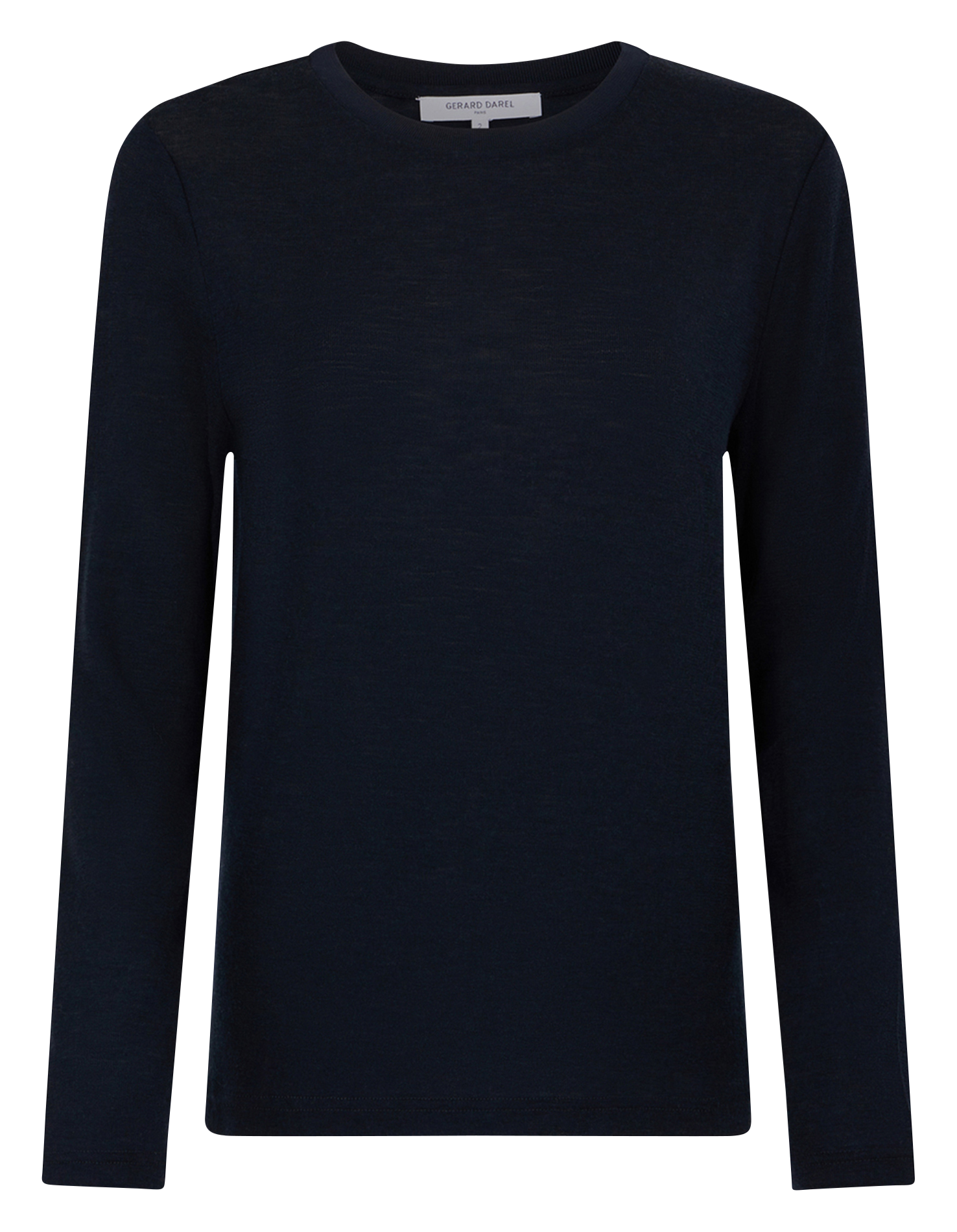 ATHENAIS - Pull droit col rond en laine | Bleu