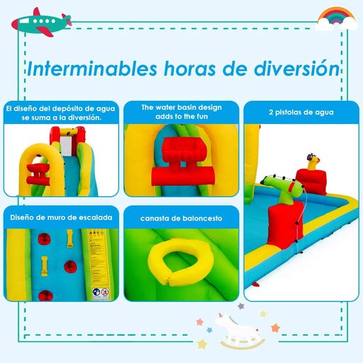 Castelo inflável para parque aquático, centro de jogos, 400x335x230cm
