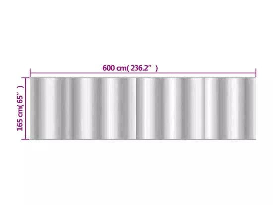 Cloison de séparation gris 165x600 cm bambou