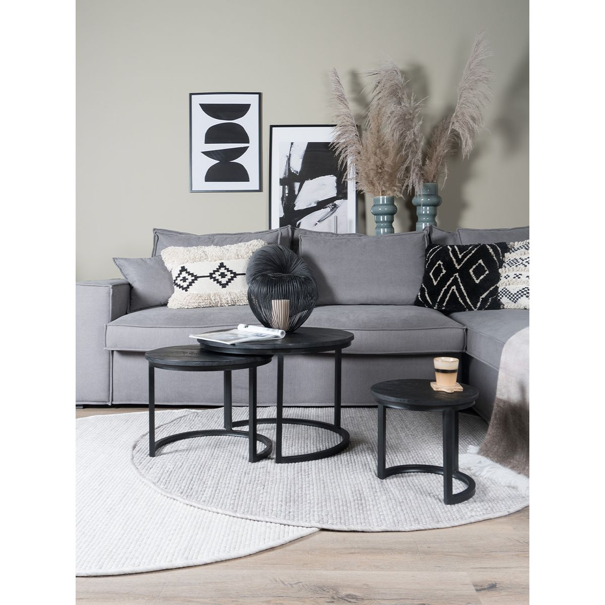 Salontafel Erjan Zwart - Set van 3