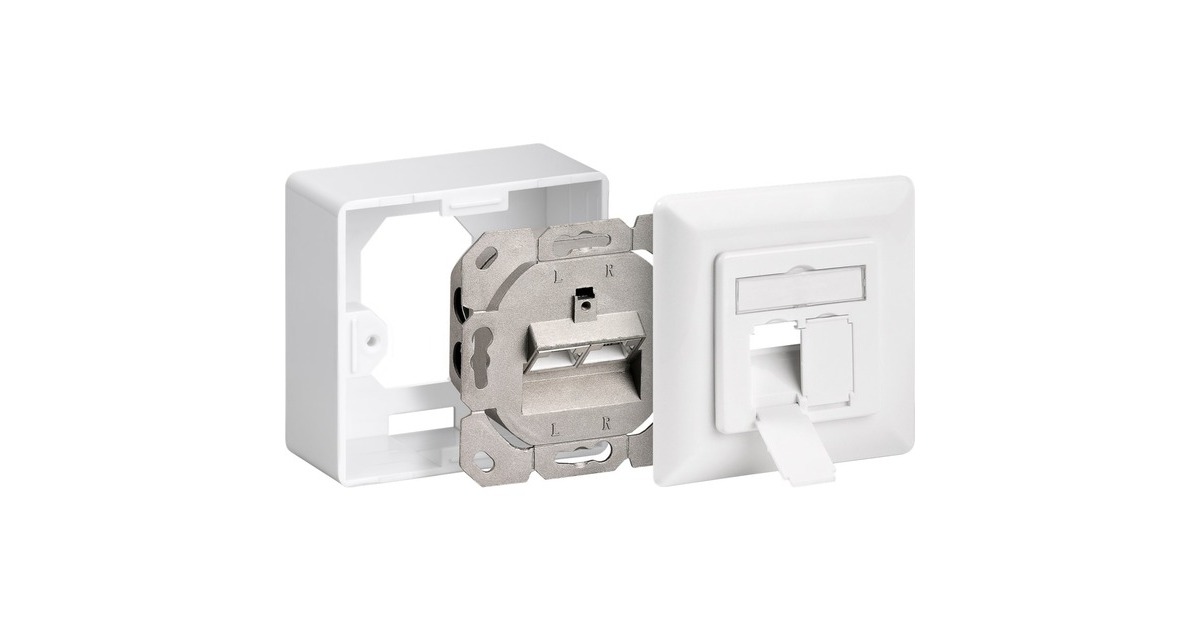 goobayData Wallmount CAT 6 montagedoos  (Wit, 2x RJ-45)