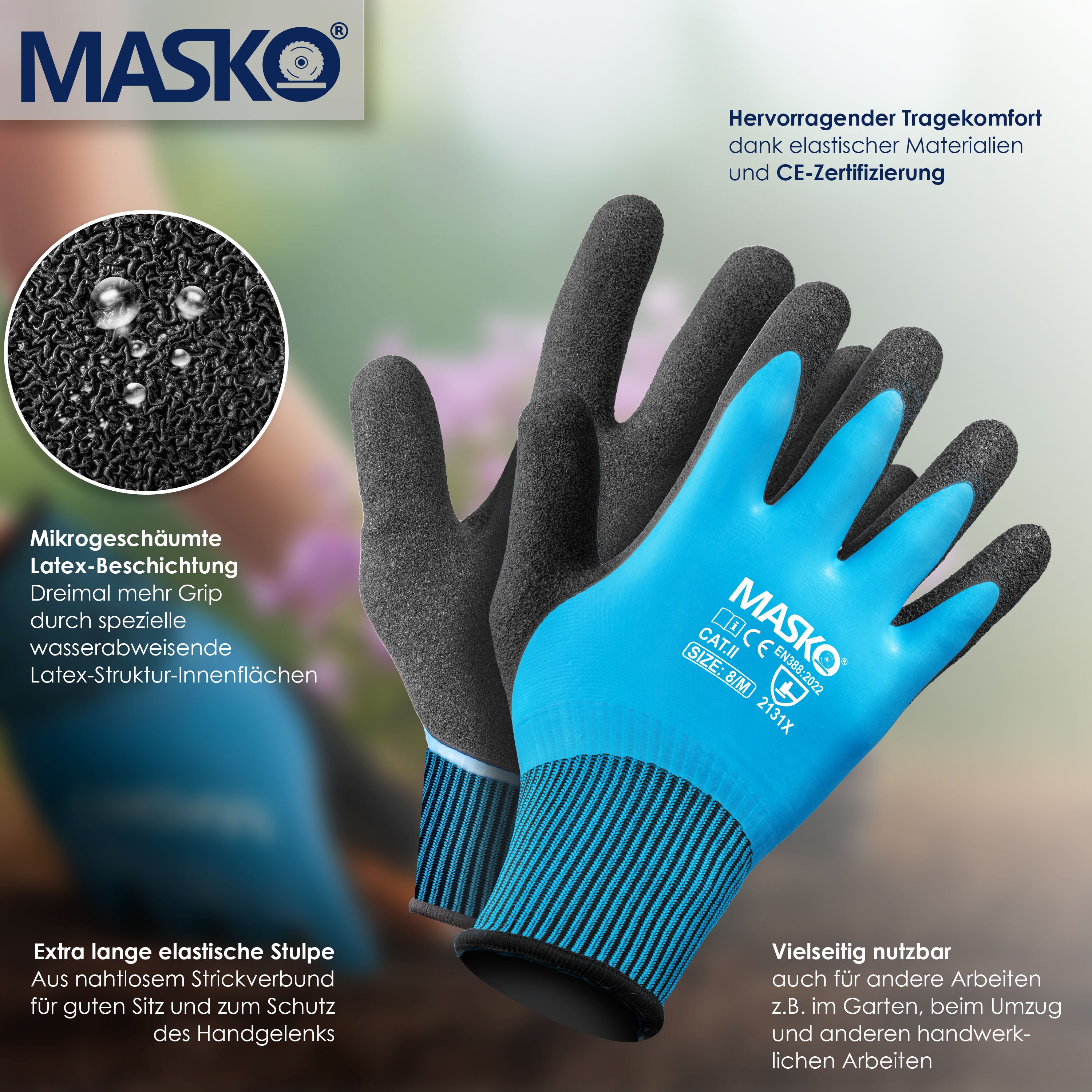 MASKO® Benzin Gartenfräse MK-909 MotorhackeAckerfräse mitArbeitsbreite - 4 Takt Motor- Bodenfräse – Gartenhacke – Kultivator – Bodenhacke