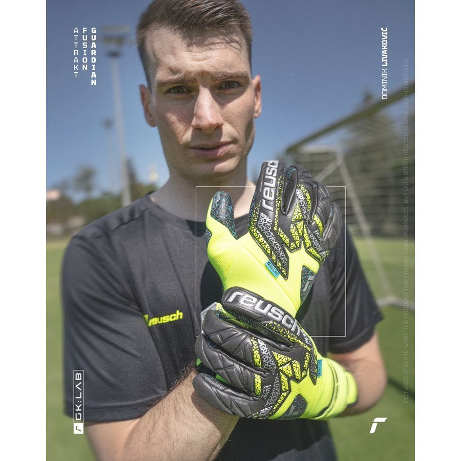 Reusch Gants de Gardien Attrakt Fusion Guardian GK:LAB - Jaune/Argenté/Noir