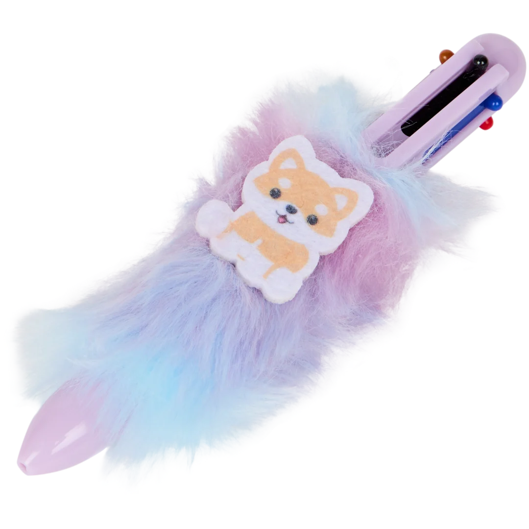 Stylo 6 couleurs en peluche