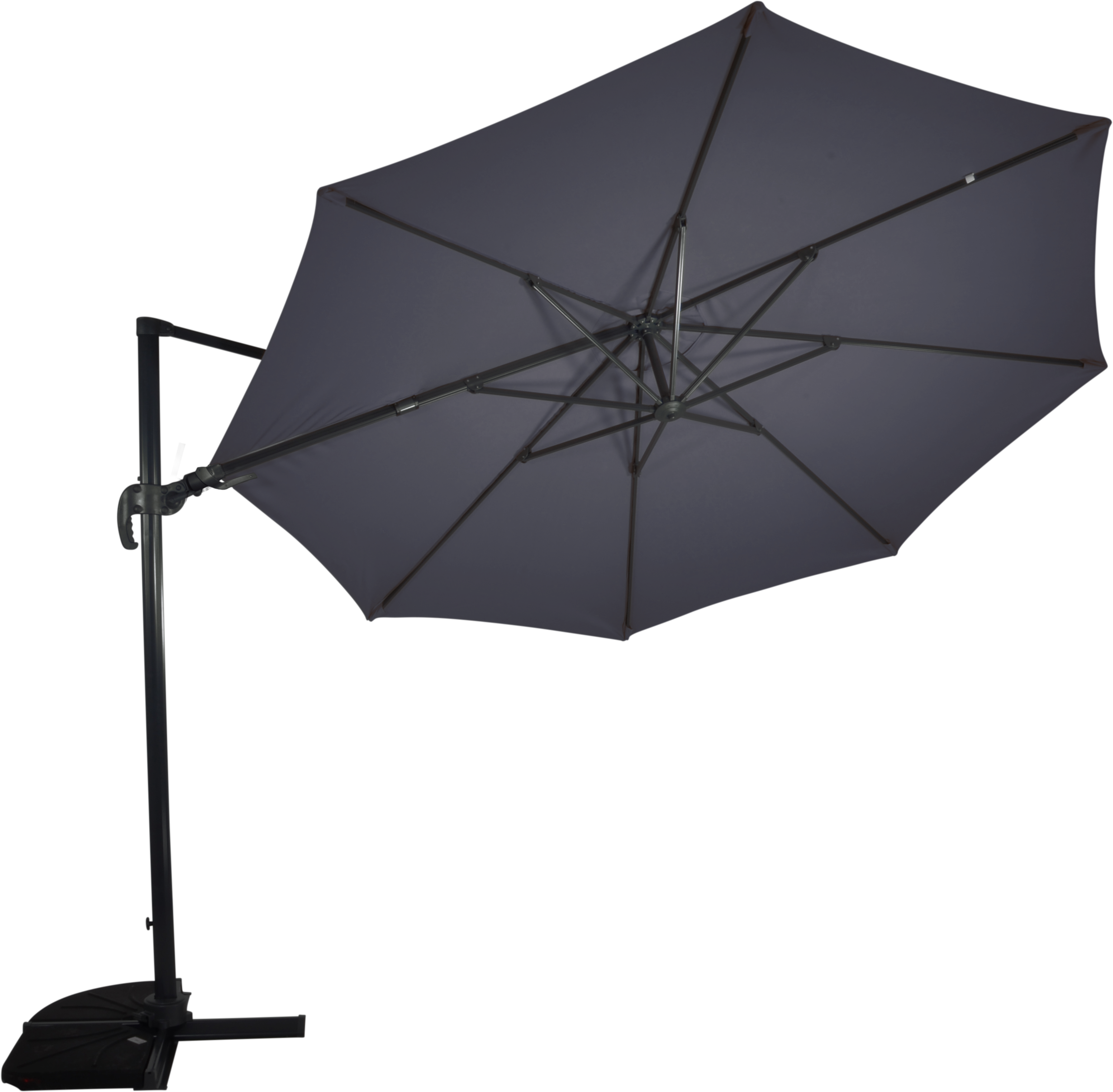 Lesli Virgoflex Kantelbaar - Zweefparasol - Grijs - 350 cm
