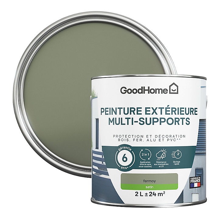Peinture extérieure multi-supports GoodHome Fermoy vert 2L