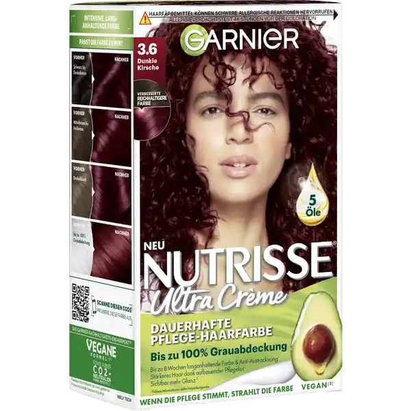Ultra Crème Coloration Dauerhafte Pflege-Haarfarbe 3.6 Dunkle Kirsche