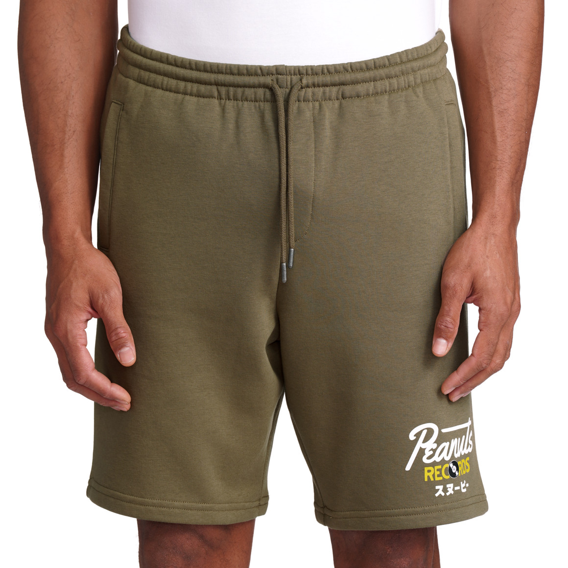 Jonas Nielsen Peanuts Joggingshorts mit Print dunkeloliv