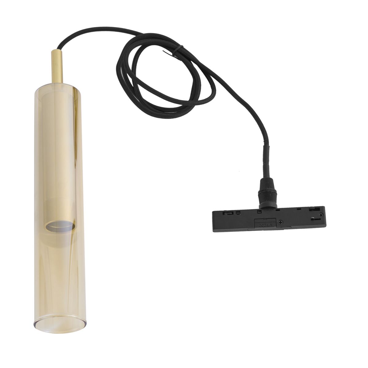Moderne spot goud met amber glas voor railsysteem 1-fase - Slimline Loyce