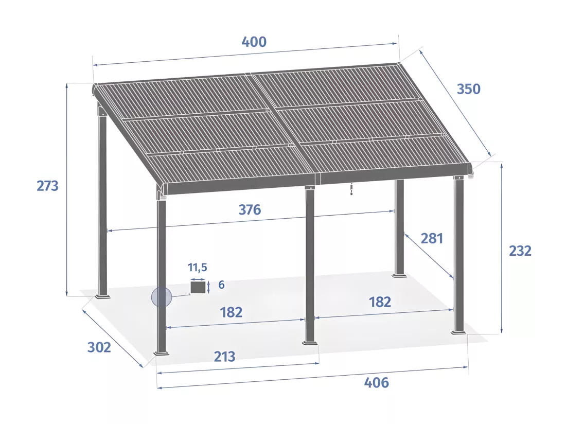 Pergola 4 x 3,5 m toit ouvrant Enolie graphite Hespéride